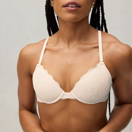 All Over Lace Lift Up Bra Ecru