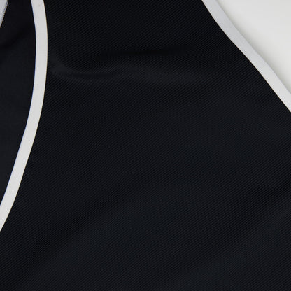 High Waisted Bikini Bottom Ribbed Jet