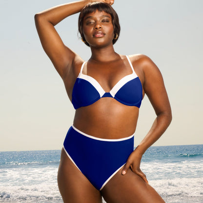 High Waisted Bikini Bottom Ribbed Capri