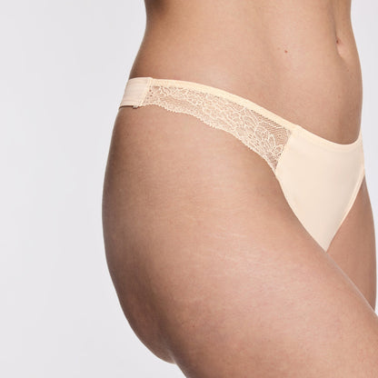 Smooth Fine Lace Thong Sand
