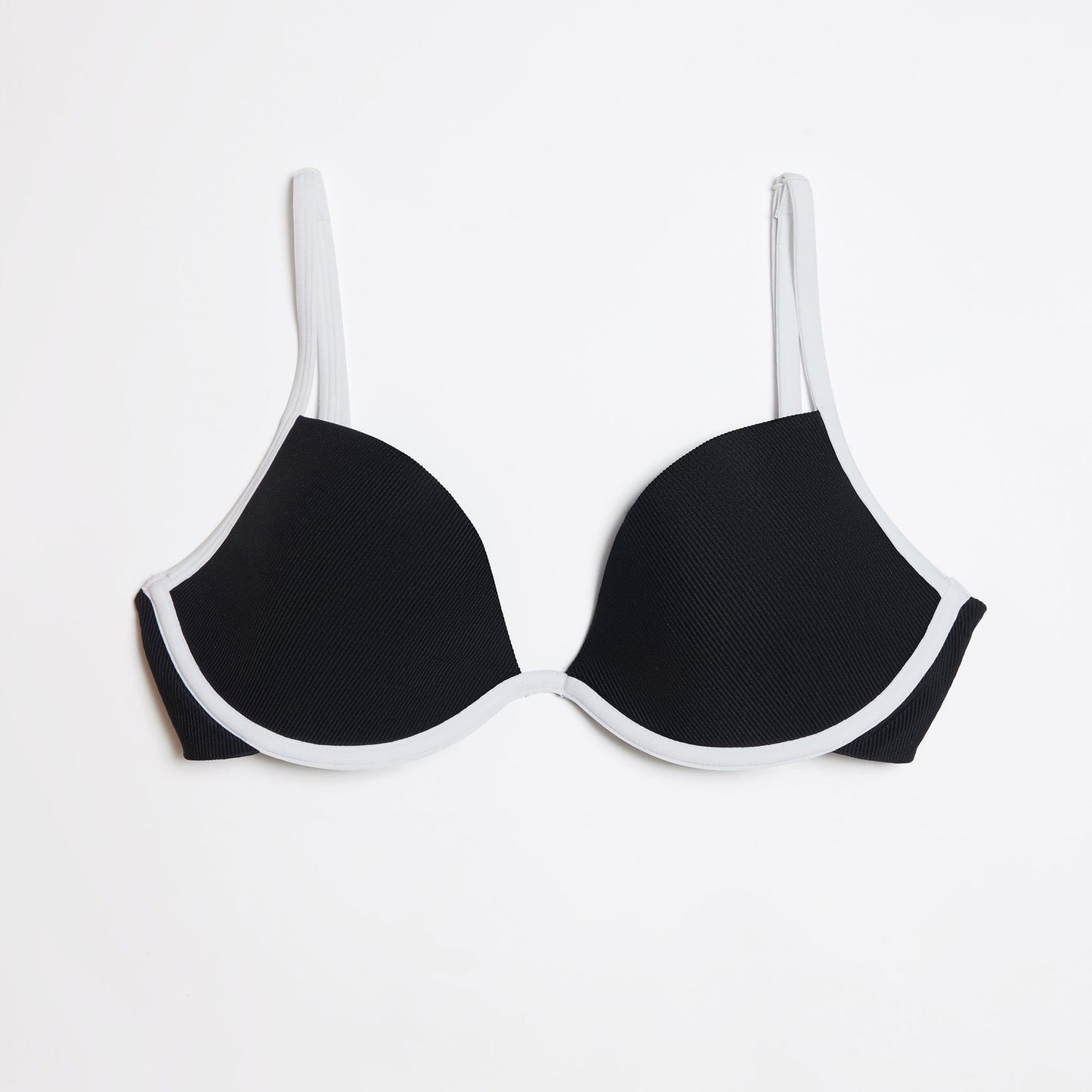 Scoop Underwire Bikini Top Ribbed Jet