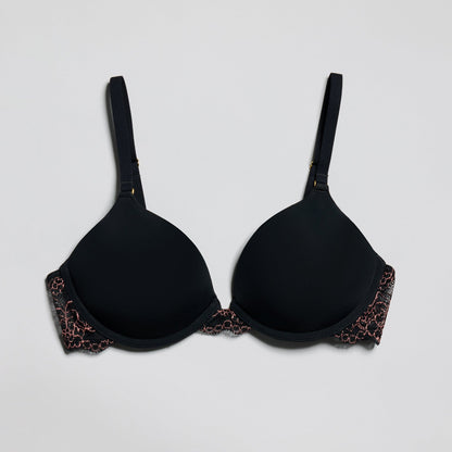 Smooth Lace Lift Up Bra Black Two-Tone