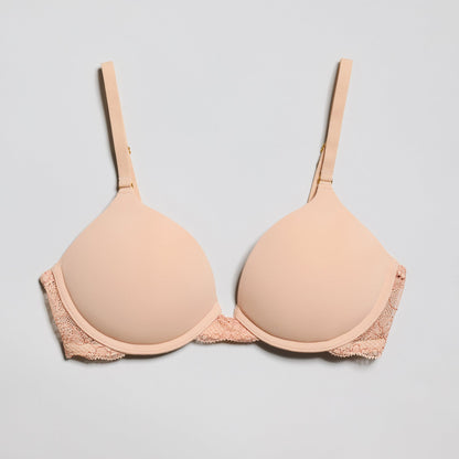 Smooth Lace Lift Up Bra Buff Two-Tone