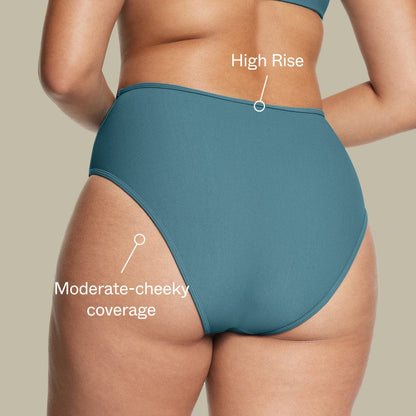 High Waisted Bikini Bottom Ribbed Isle