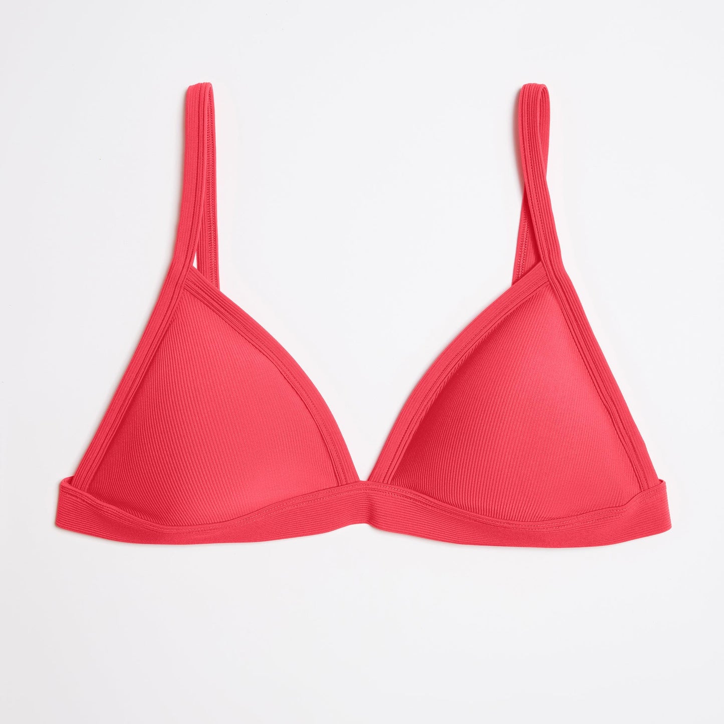 Triangle Bikini Top Ribbed Campari