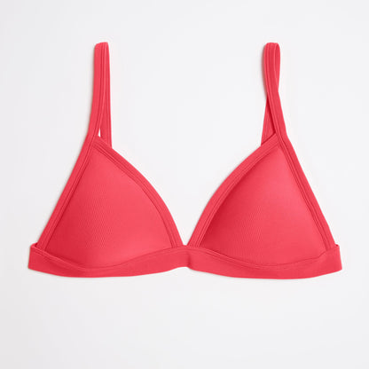 Triangle Bikini Top Ribbed Campari
