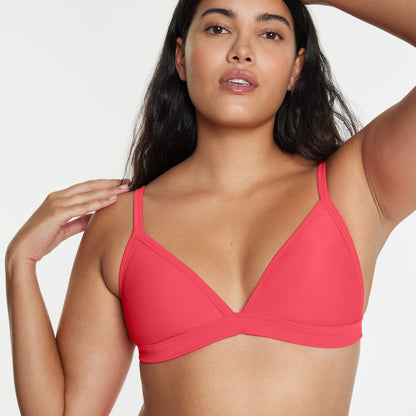 Triangle Bikini Top Ribbed Campari