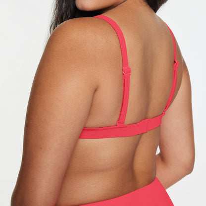 Triangle Bikini Top Ribbed Campari