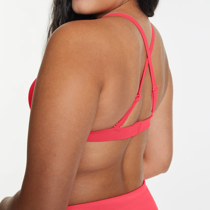 Triangle Bikini Top Ribbed Campari