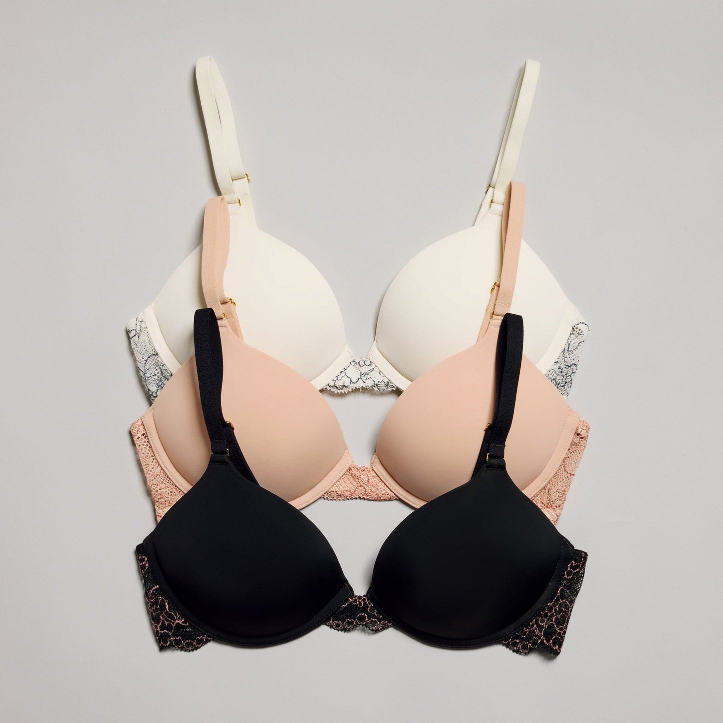 Smooth Lace Lift Up Bra Black Two-Tone