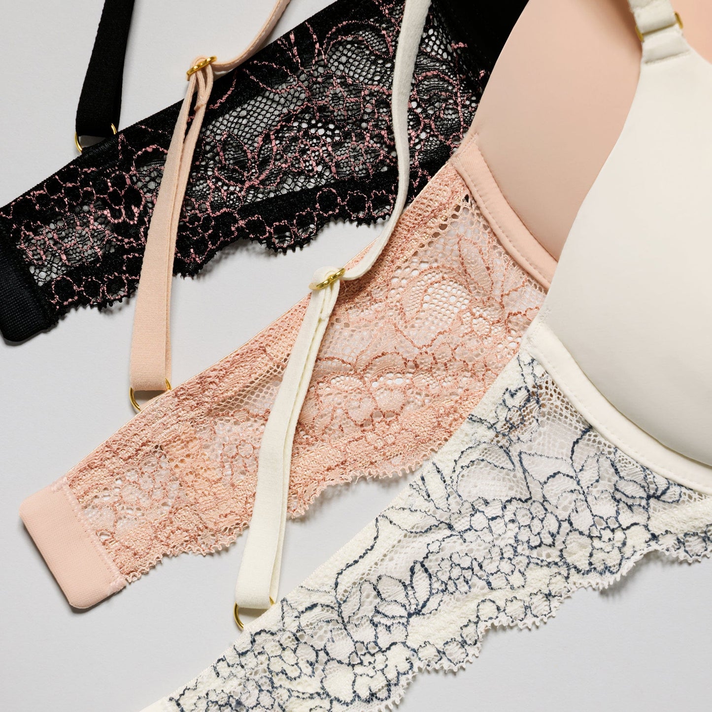 Smooth Lace Lift Up Bra Black Two-Tone