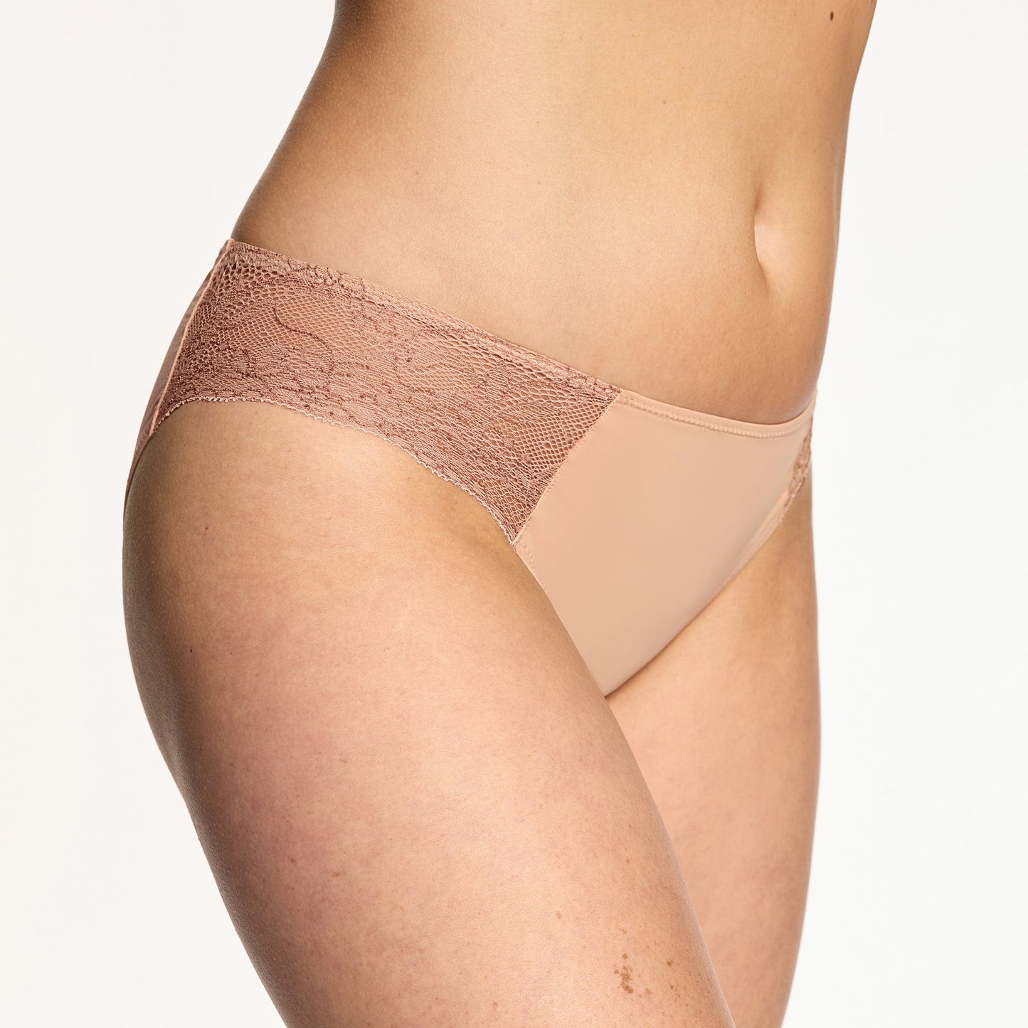 Smooth Lace Bikini Buff Two-Tone