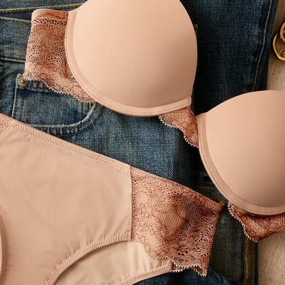 Smooth Lace Bikini Buff Two-Tone