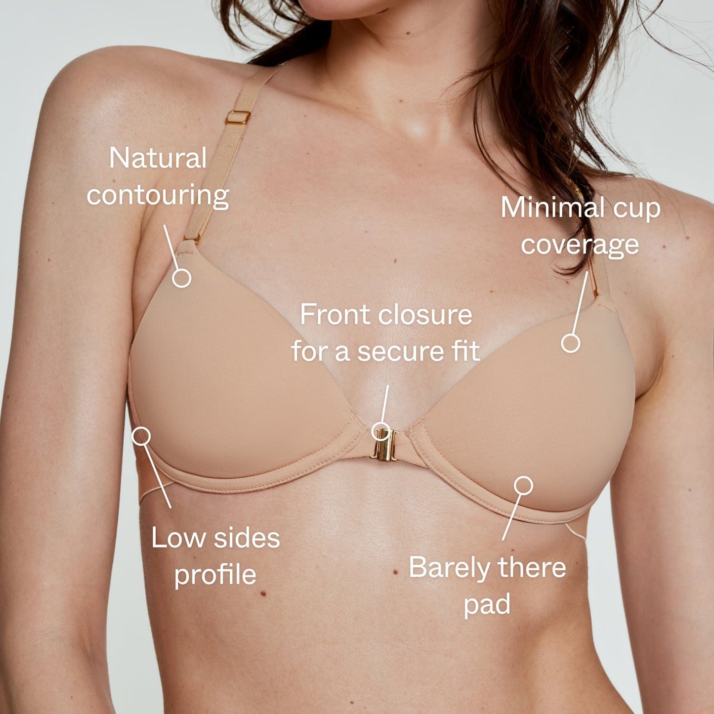 Demi Racerback T-Shirt Bra Ecru